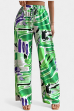 Senda Pantalón de Pierna Ancha con Estampado Abstracto