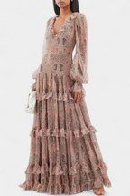 Ayla Vestido Maxi con Estampado Paisley Vintage