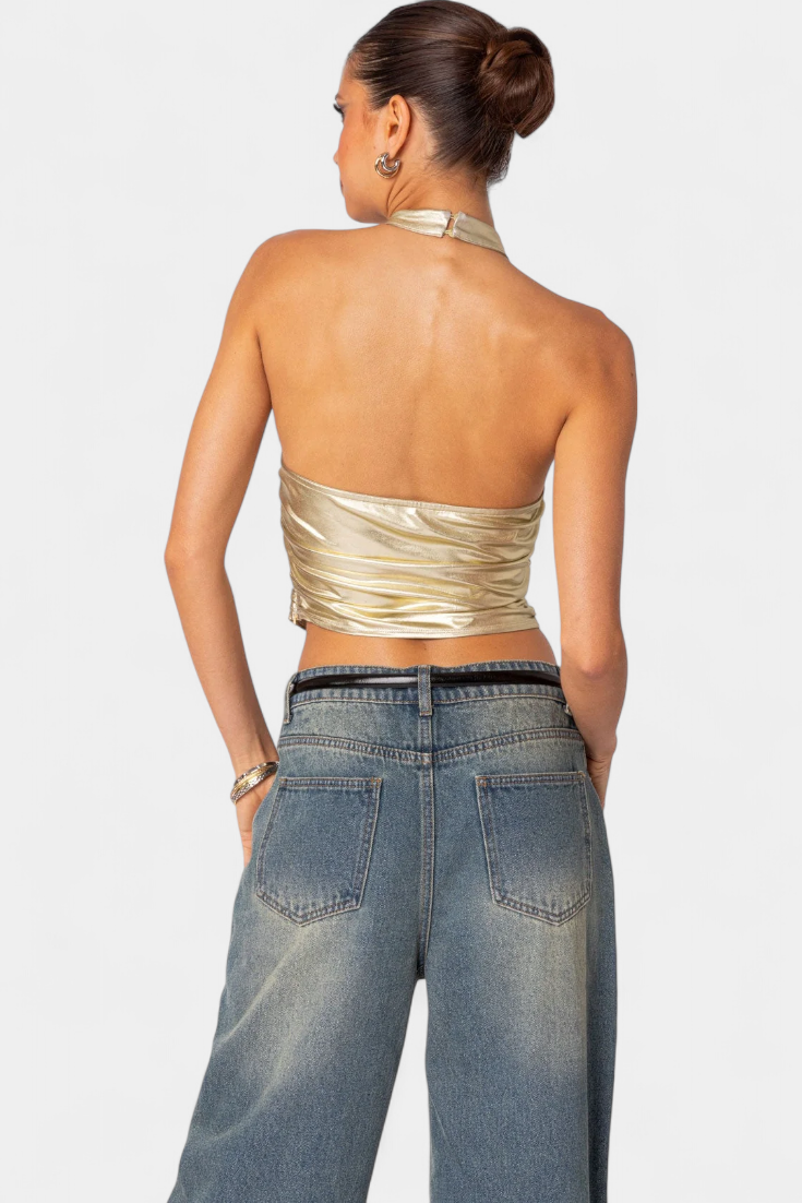 Anna Blusa Halter Metálico Karter