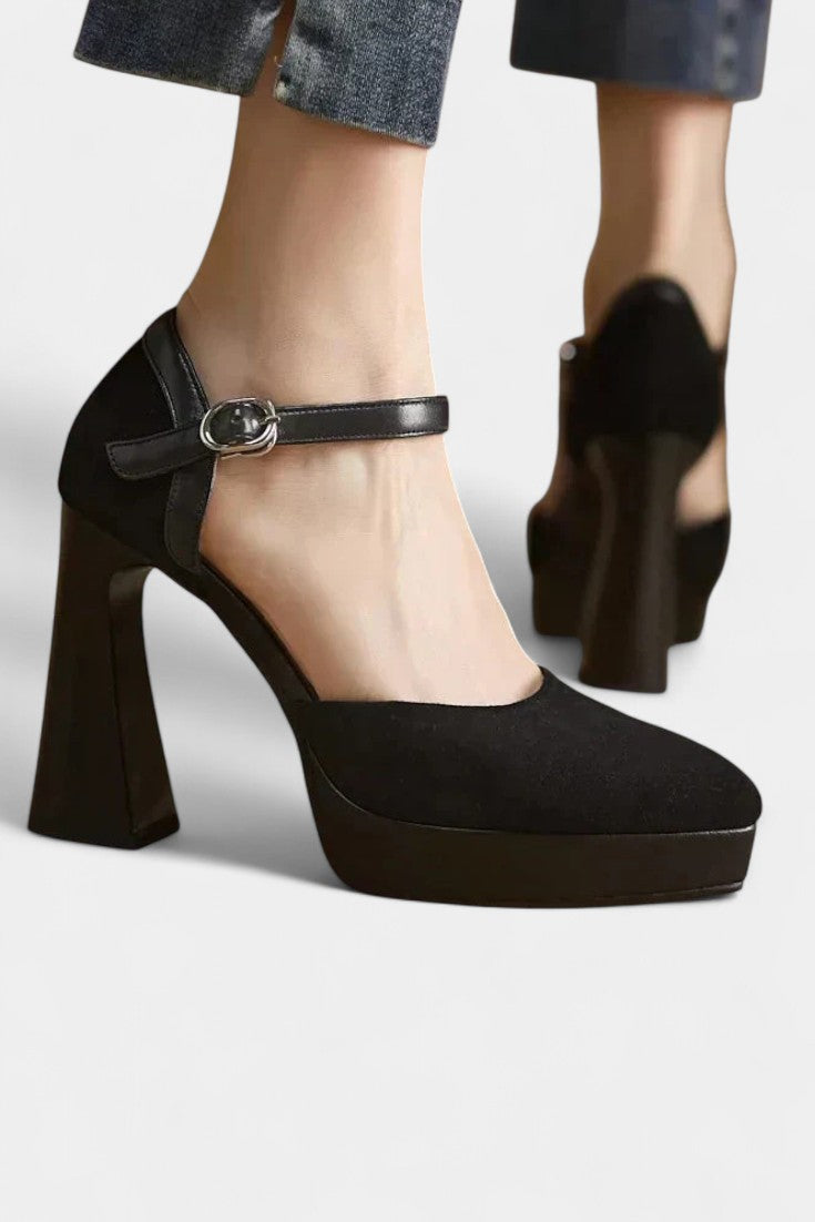 Celeste Mary Janes Elegantes con Plataforma