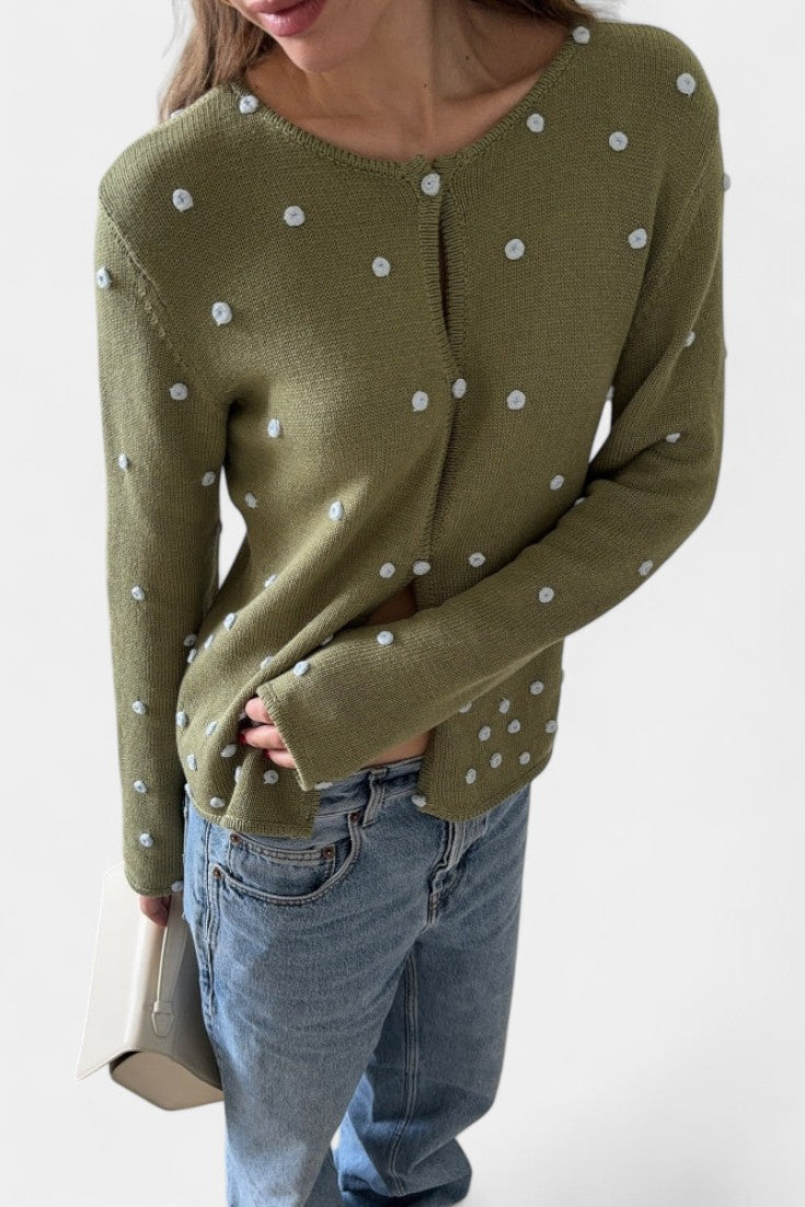 Keely Cardigan Floral de Punto 3D