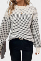 Rachael Jersey de Cuello Redondo en Bloques de Color