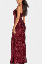 Marleni Vestido Halter con Lentejuelas