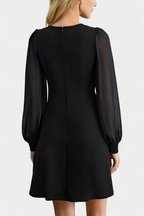 Jacequeline Vestido A-Line con Botones y Cuello Redondo