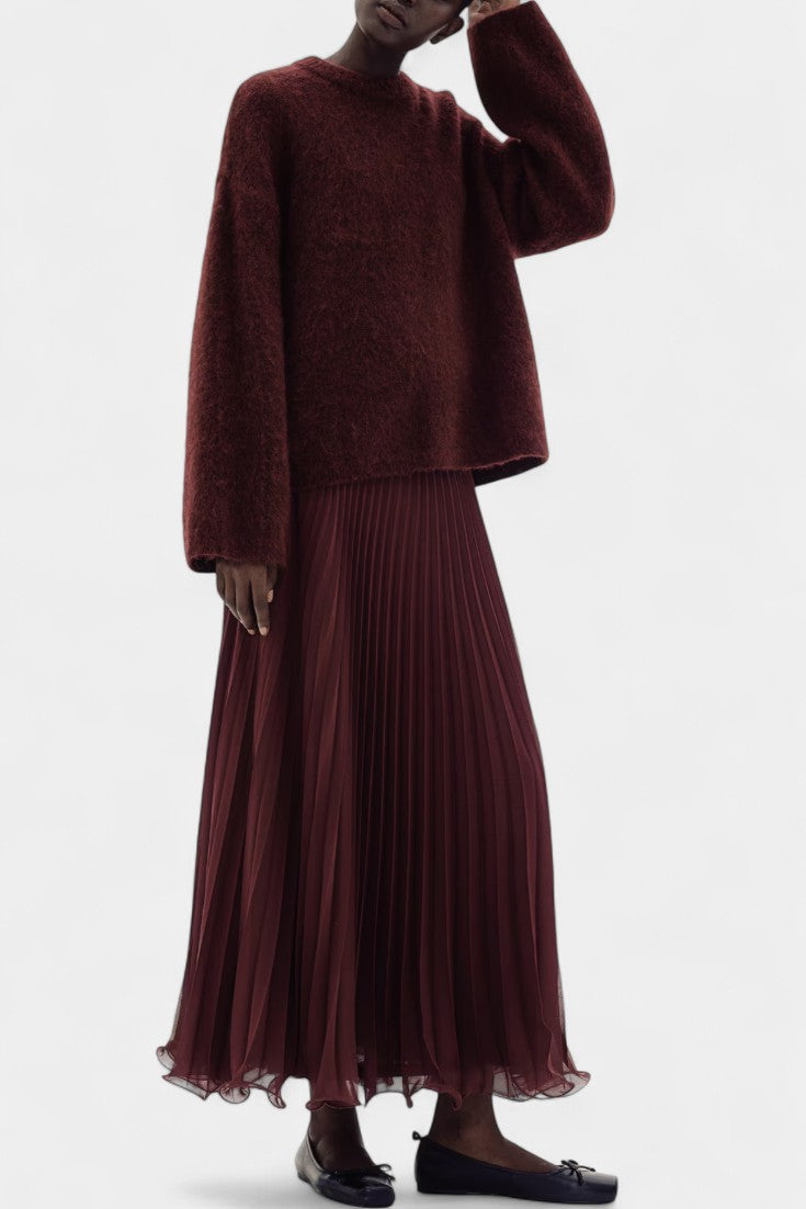 Gia Conjunto Oversized de Suéter y Falda Midi