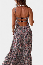 Reyna Vestido Maxi Floral con Espalda Abierta