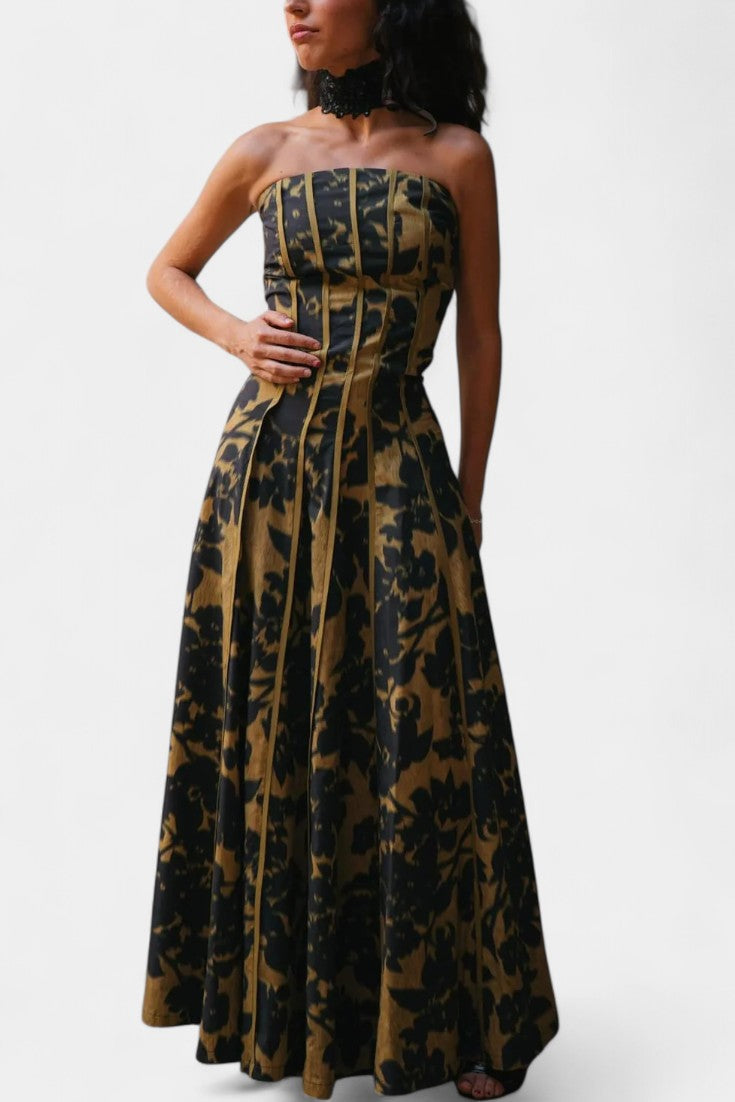 Vinnie Vestido Maxi Sin Mangas de Estampado Vintage