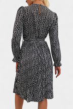 Evabeth Vestido Midi Plisado de Leopardo