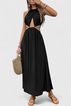 Sorina Vestido Midi Halter con Cortes