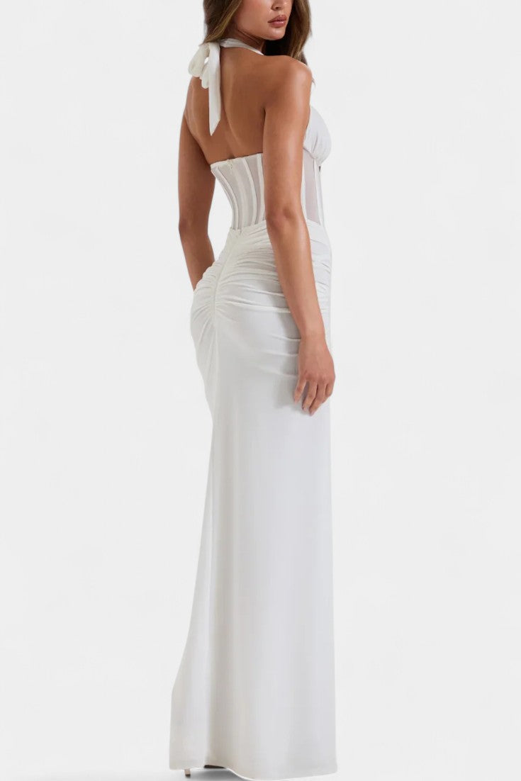 Angelina Vestido Corset con Falda Maxi Fruncida