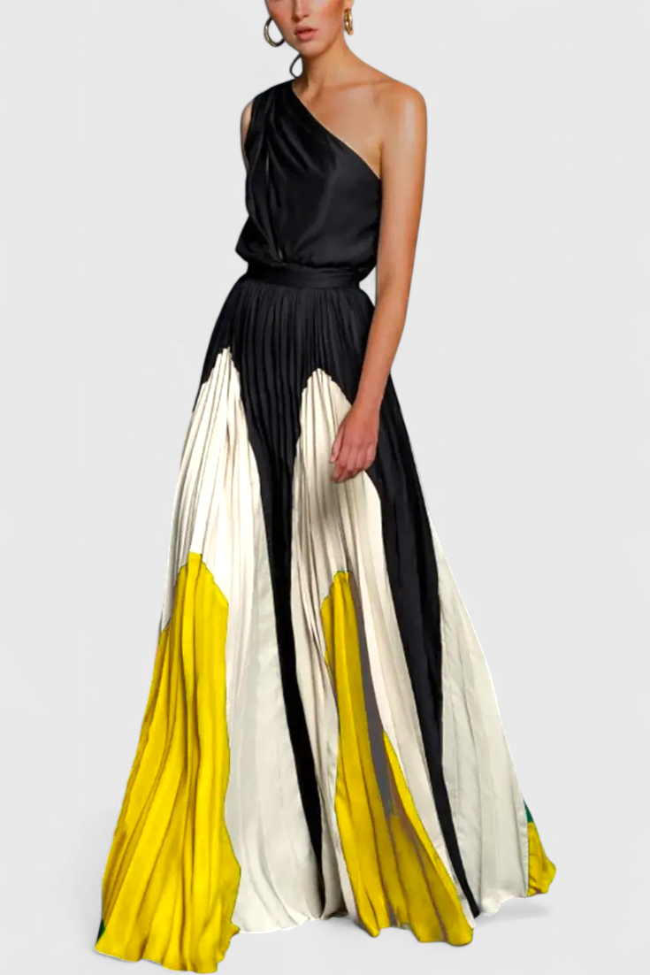 Antía Vestido Maxi Off-Shoulder con Estampado Elegante
