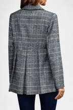 Calico Chaqueta Peplum a Cuadros con Solapa de Muesca