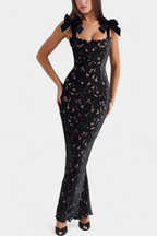 Vasanta Vestido Largo Festivo con Tirantes de Lazo