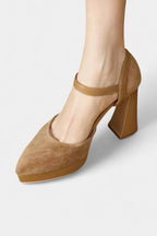 Celeste Mary Janes Elegantes con Plataforma