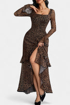 Amali Vestido Maxi de Estampado con Cuello Cuadrado