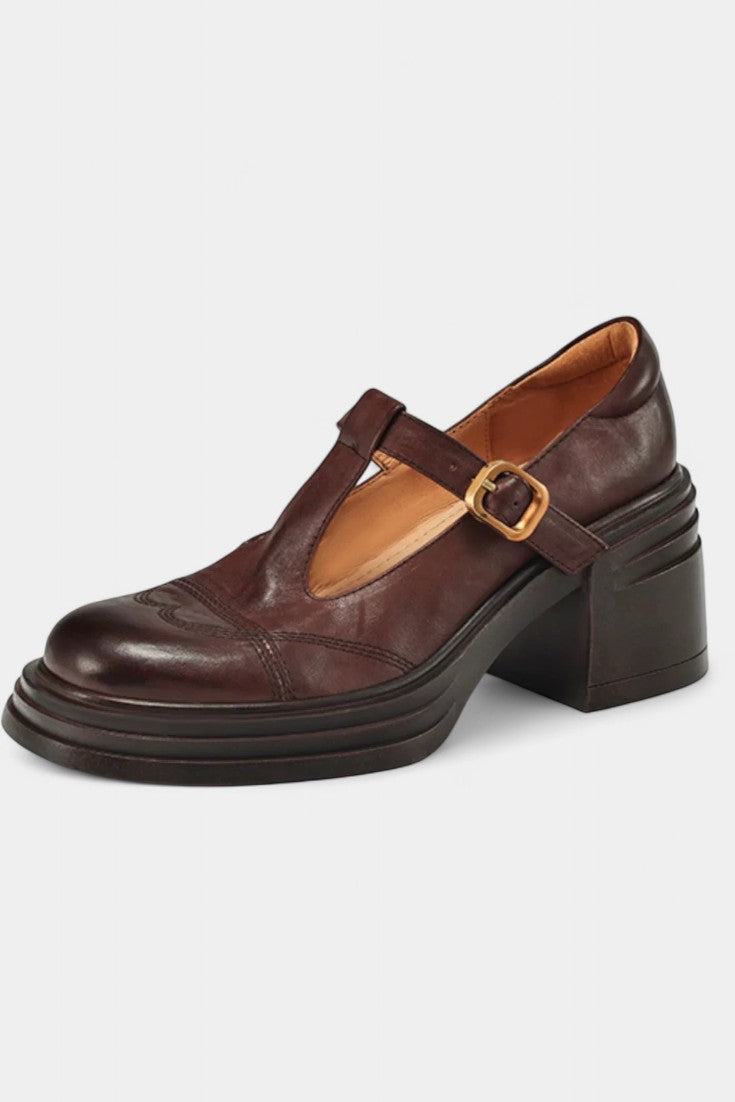 Florence Zapatos Mary Jane con Tacón de Bloque