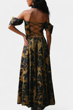 Vinnie Vestido Maxi Sin Mangas de Estampado Vintage