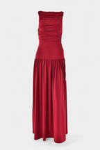 Maddy Vestido Maxi sin Mangas con Drapeado Lateral