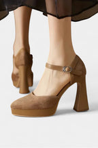 Celeste Mary Janes Elegantes con Plataforma