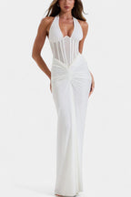 Angelina Vestido Corset con Falda Maxi Fruncida