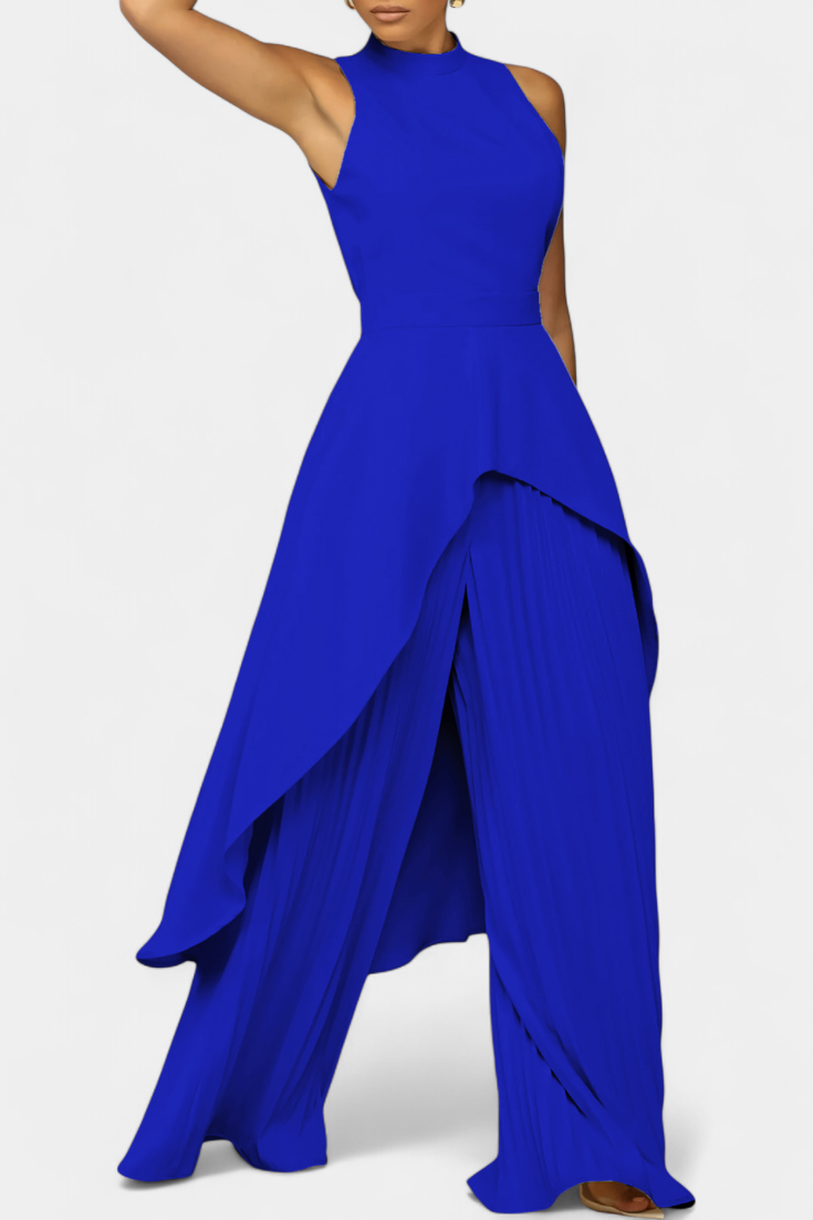 Chrysoula Conjunto Asimétrico con Pantalón Plisado