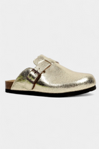 Aubree Zuecos Unisex de Gamuza con Hebilla Ajustable