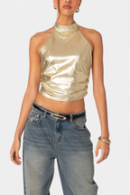 Anna Blusa Halter Metálico Karter
