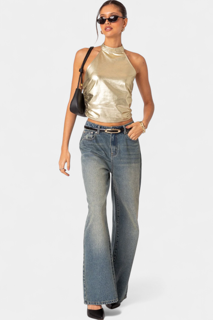 Anna Blusa Halter Metálico Karter