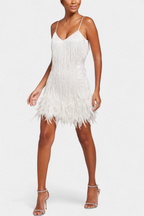 Sheril Mini Vestido de Plumas