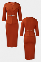 Palamos Vestido Midi Ajustado con Cinturón