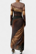 Galene Vestido Midi Ajustado con Capa