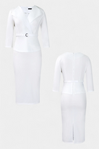 Palamos Vestido Midi Ajustado con Cinturón