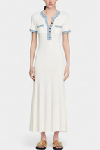 Alexia Vestido Midi de Punto con Ribete