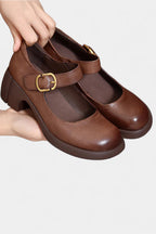 Agnes Zapatos Mary Janes de Cuero
