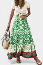 Ethel Falda Maxi Estampada con Volante