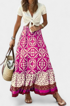 Ethel Falda Maxi Estampada con Volante