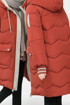 Belle Abrigo de Invierno con Cremallera y Capucha