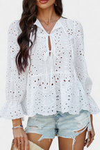 Kayden Blusa Bohemia de Encaje con Corte Fluido