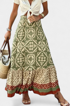 Ethel Falda Maxi Estampada con Volante
