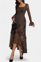 Amali Vestido Maxi de Estampado con Cuello Cuadrado