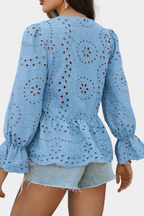 Kayden Blusa Bohemia de Encaje con Corte Fluido