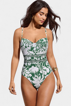 Ahria Bañador Entero con Vestido de Tirantes y Estampado de Sombras Naturales