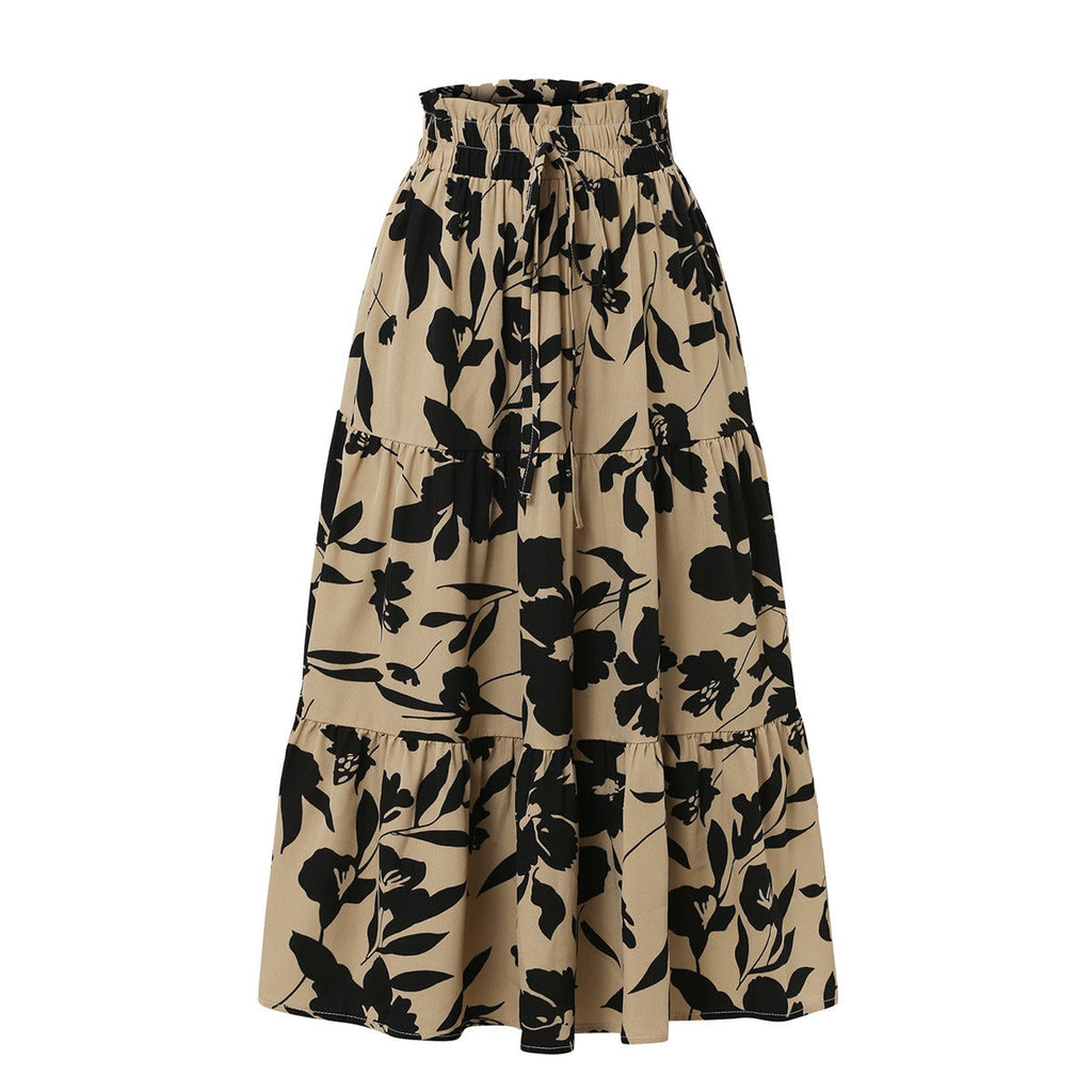 Falda midi con estampado floral y plisados - Camila