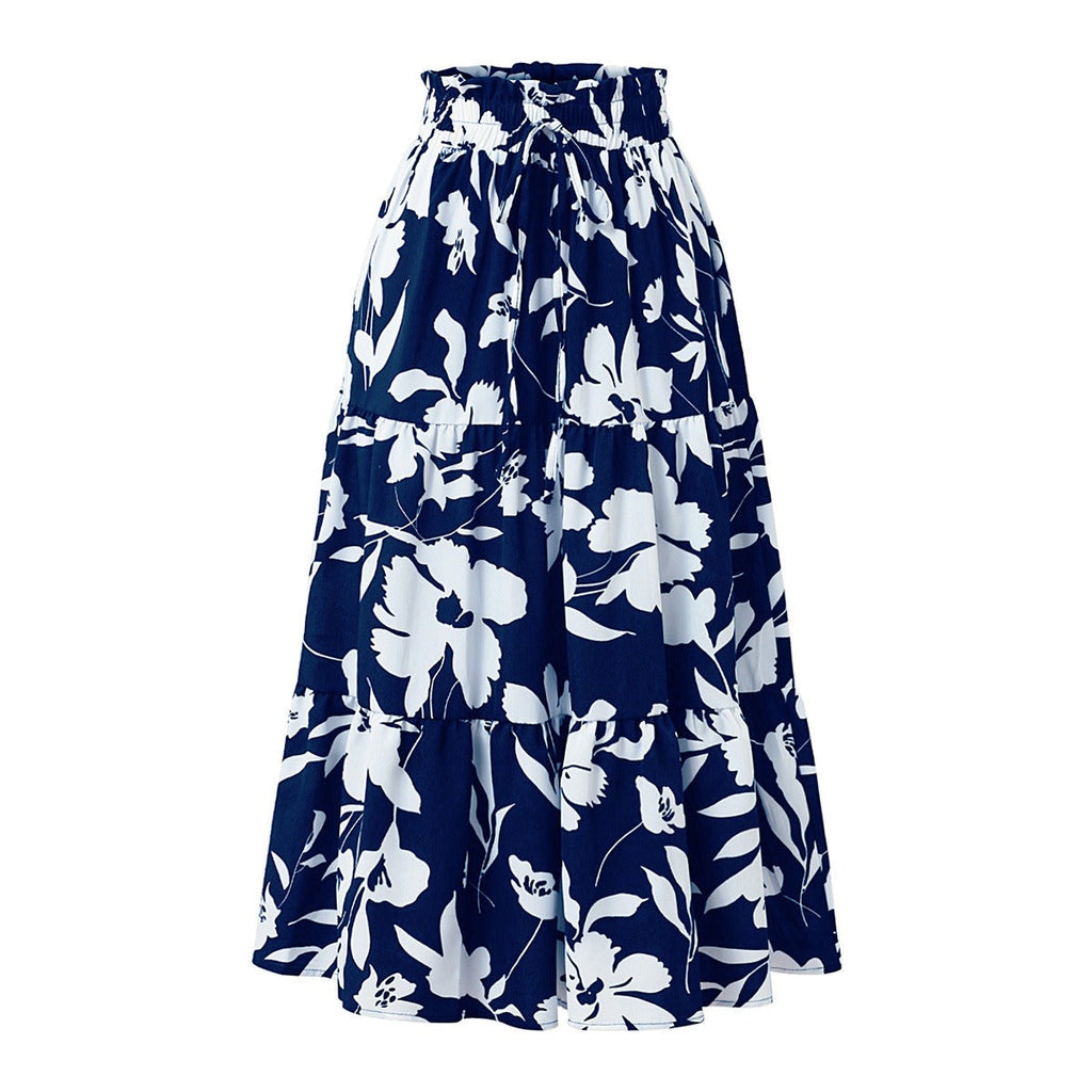 Falda midi con estampado floral y plisados - Camila