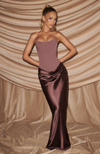 Vestido largo Maggie - Rosa empolvado