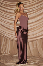 Vestido largo Maggie - Rosa empolvado