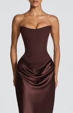 Vestido largo Maggie - Marrón Ciruela