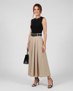 Alba | Vestido Midi plisado con cinturón