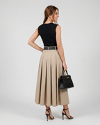 Alba | Vestido Midi plisado con cinturón