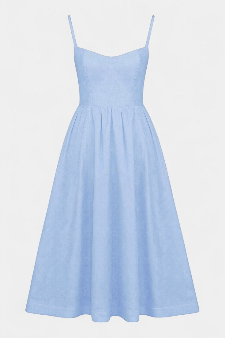 Marvelle Vestido Midi Sin Mangas de Caída Ligera